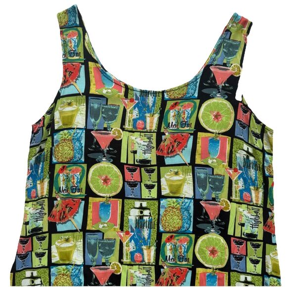 VTG Weekend Traffic Dress Womens XL Sleeveless Pullover  Vacation Alcohol Drinks - Picture 2 of 9